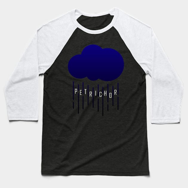 Petrichor Rain Cloud Baseball T-Shirt by Talesbybob